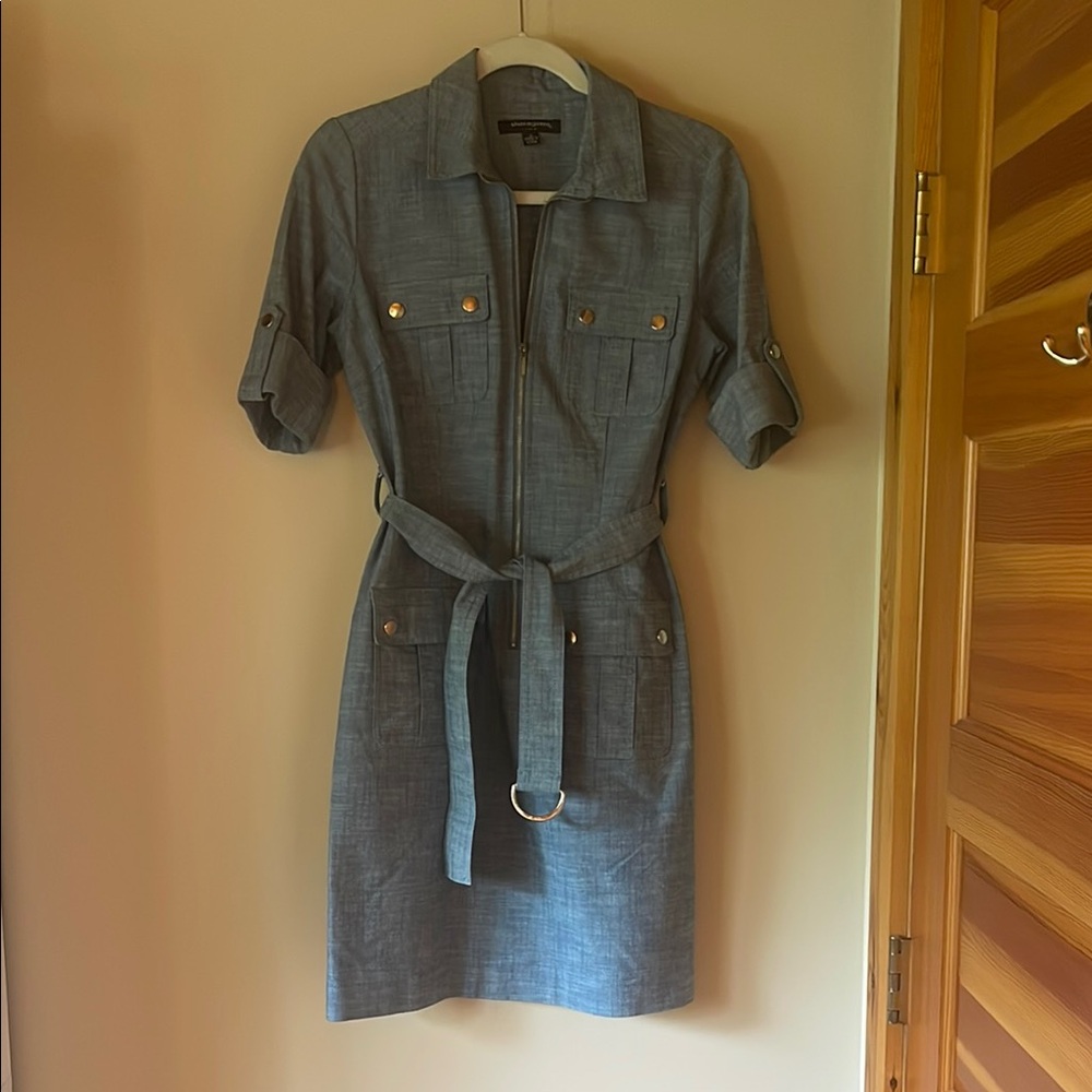 Sharagano light blue zippered shirt Dress